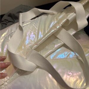 Iridescent White Tote Bag